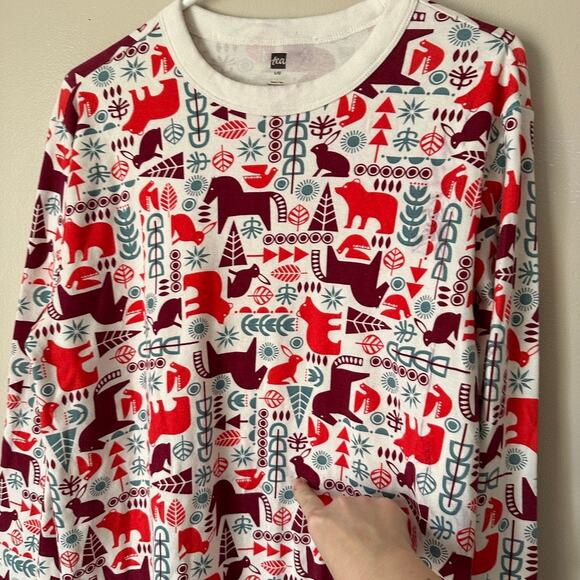 Tea Collection Unisex LARGE Scandinavian Animals Goodnight Pajama Top Sleepwear - Picture 9 of 13